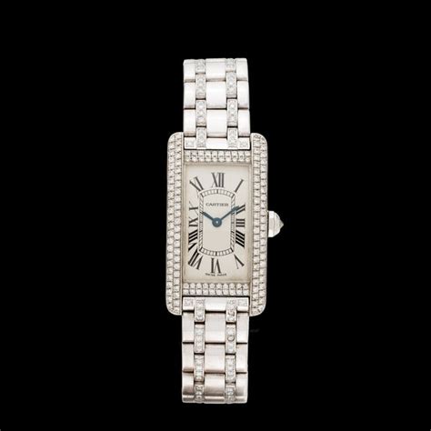 replica cartier americaine tank ladies watch white gold|reproduction cartier tank watch.